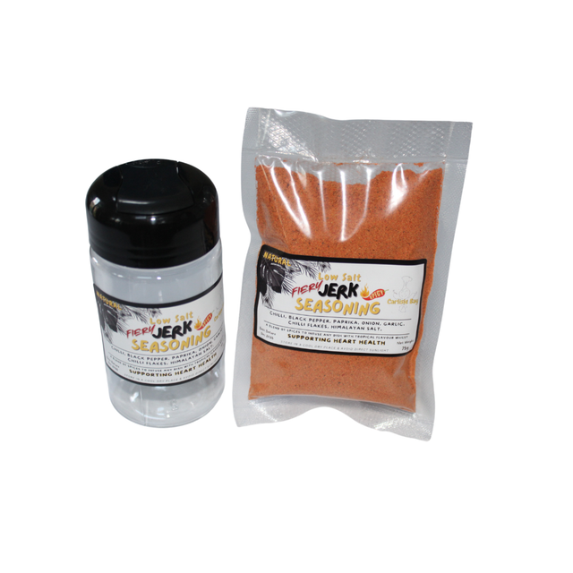 Carlisle Bay Low Salt Fiery Jerk Seasoning & Shake 'n' Season Container