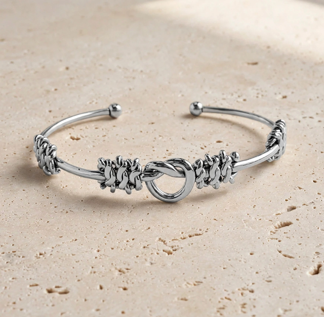 Bracciale 3 Nodi Rigido Silver