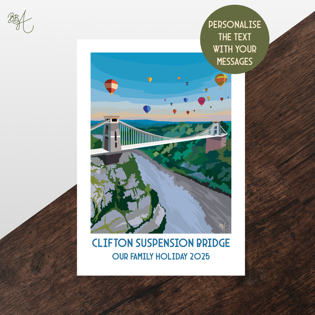 Clifton Suspension Bridge, Bristol, Travel Poster Print ā Vintage Style Wall Art