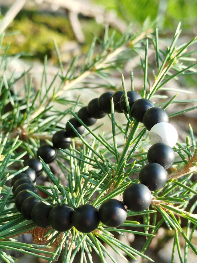 Bracelet Homme Onyx / Howlite