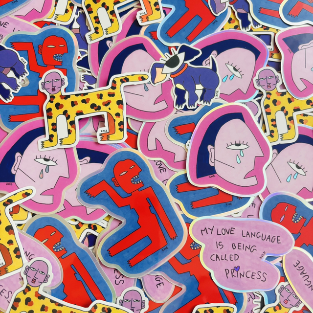 Pack 5 stickers holographiques