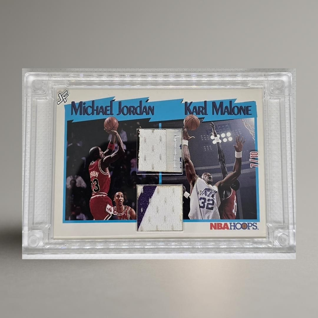 MICHAEL JORDAN  , KARL MALONE  7/10 PATCH NBA HOPPS .