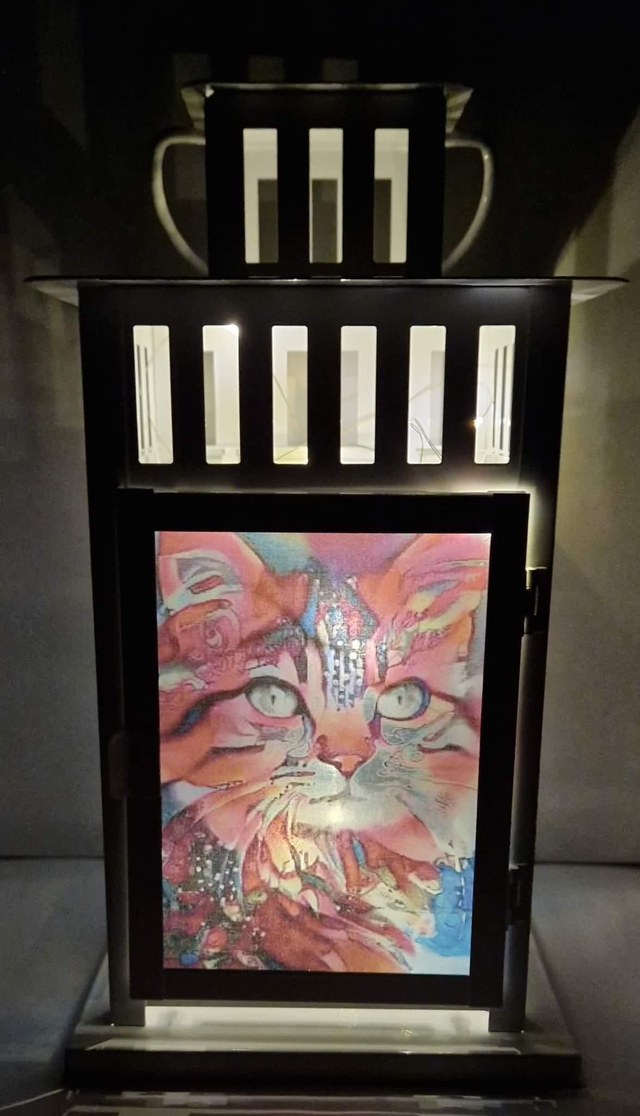 Cat Themed Stained Glass Effect Lantern 