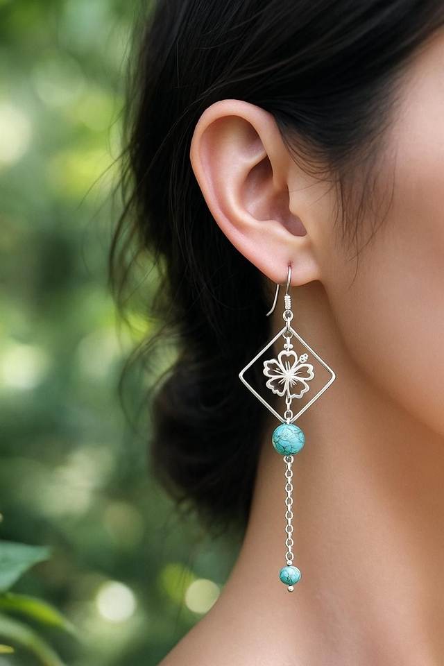 Boucles d'oreilles Howlite Turquoise - Apaisement & Harmonie