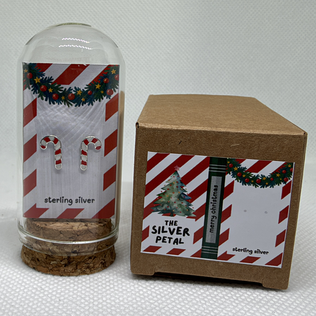 'Festive Candy Canes' Earrings 