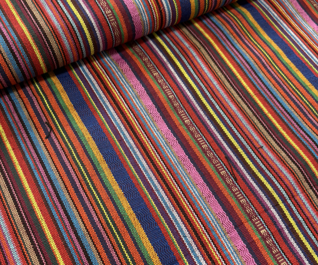 Burgundy Stripe Woven Cotton