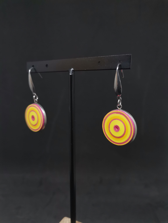 Boucles d&#039;oreilles &quot;Pépites&quot; en acier inoxydable et papier imperméables