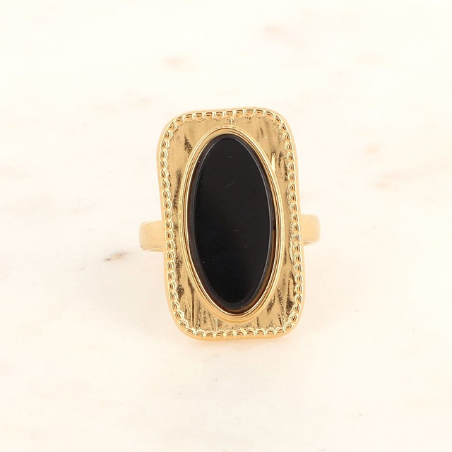 Bague rectangulaire pierre Onyx