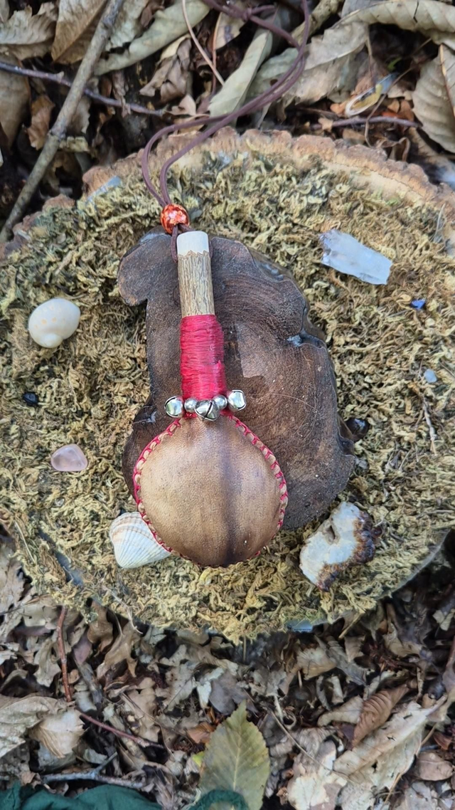 Red Stag & Bells Shamanic Necklace