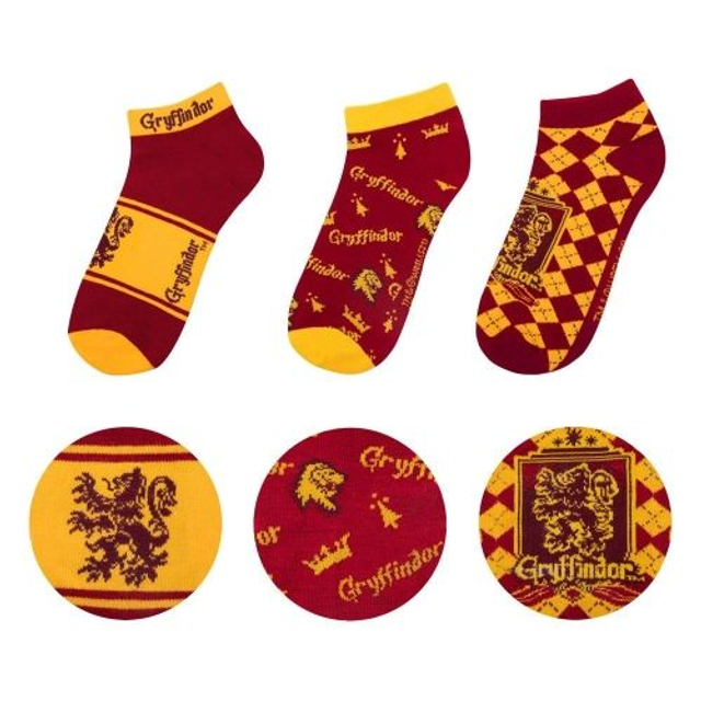 Lot de 3 paires de chaussettes courtes Gryffondor - Harry Potteri