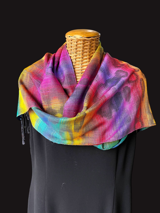 Wild Sunsets : 100% silk handwoven scarf