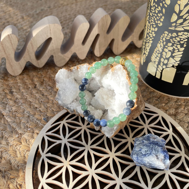 🍀💦 Bracelet en Aventurine et Sodalite