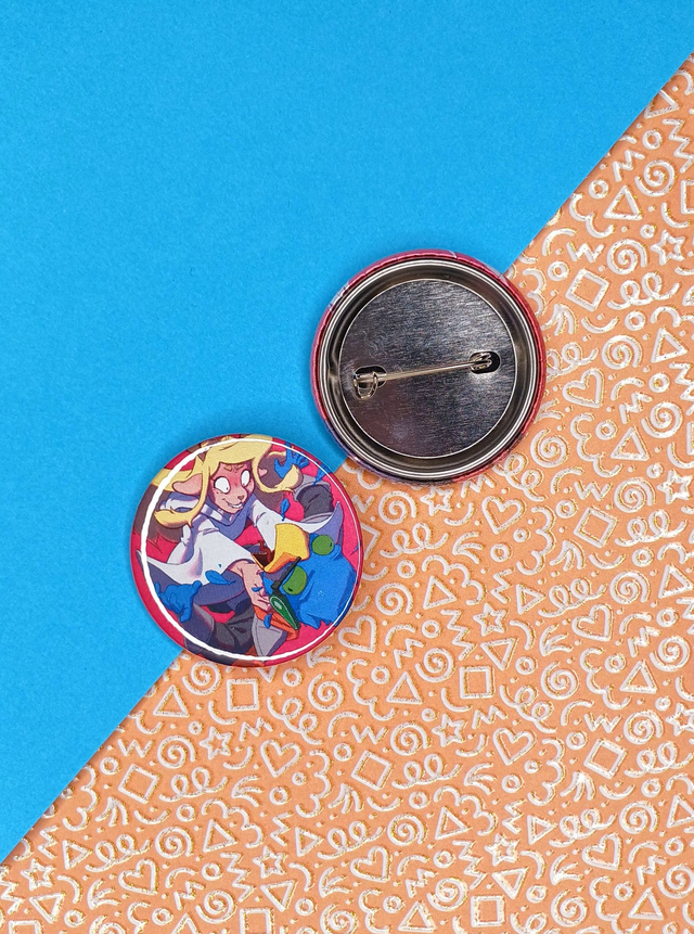 WHAT?! WHAT?! WHAT?! WHAT?! WHAT?! - Deltarune Button ⌀44cm