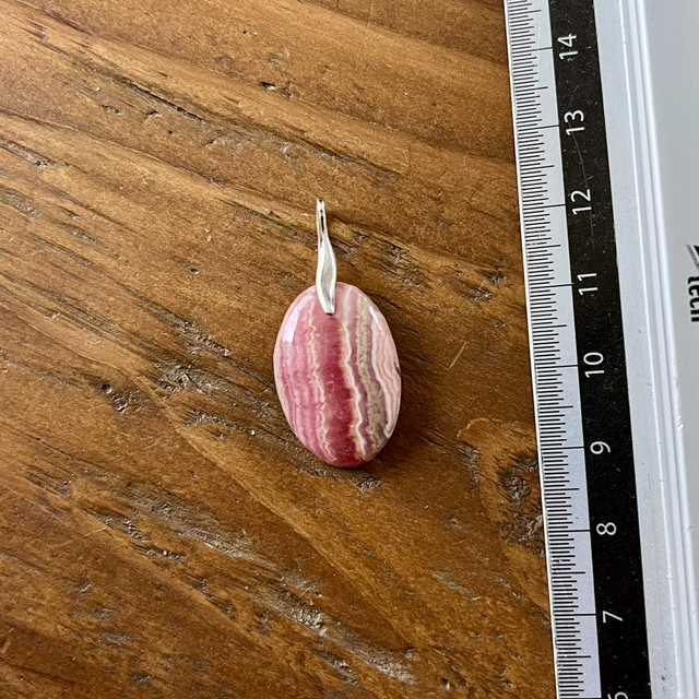 Pendentif en Rhodochrosite et bélière argent