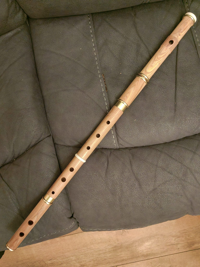Olive wood flute in D