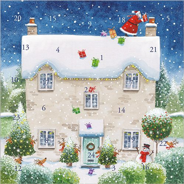 X ADC003 Christmas House Advent Card 