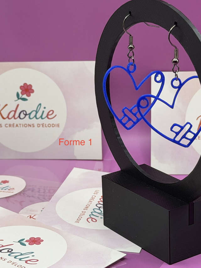 Boucles d'oreilles Coeur - Attaches Crochet