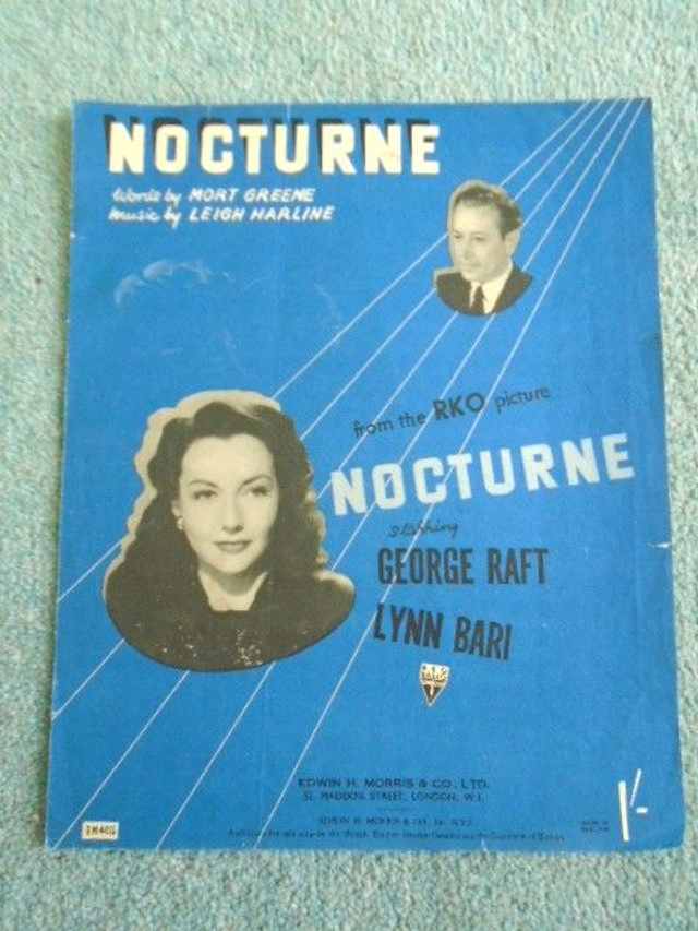 Nocturne film sheet music 1946 starring George Raft/Lynn Bari