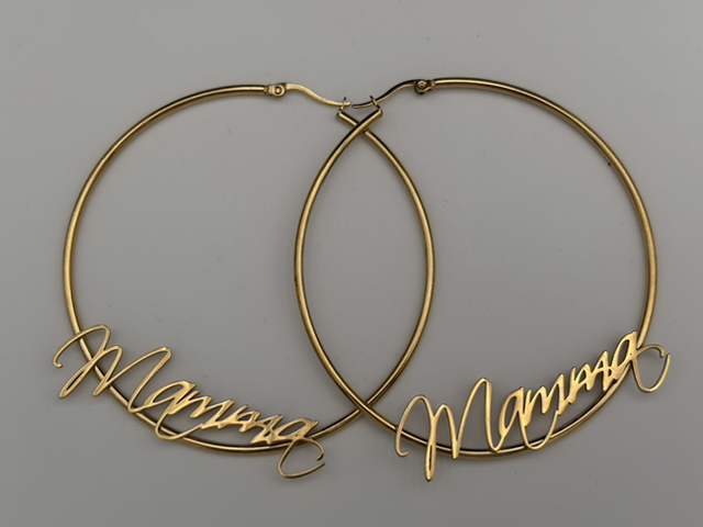 Créoles MAMMA en acier inoxydable 70mm