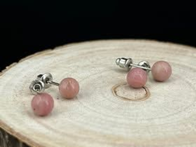 Puces d'oreilles Rhodochrosite 8mm