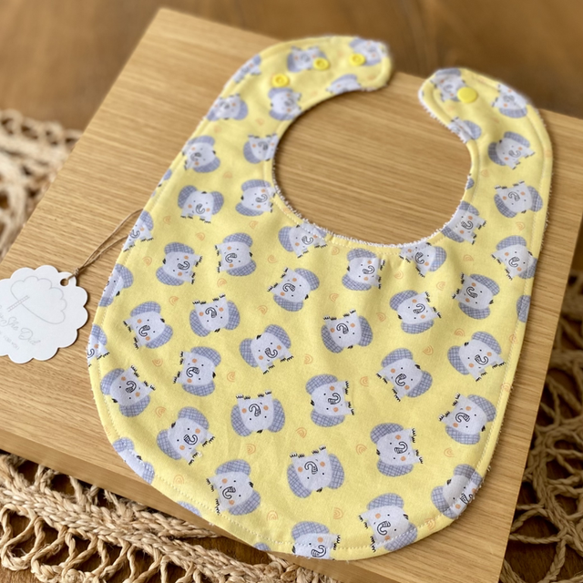 Baby Bib - Yellow Elephants