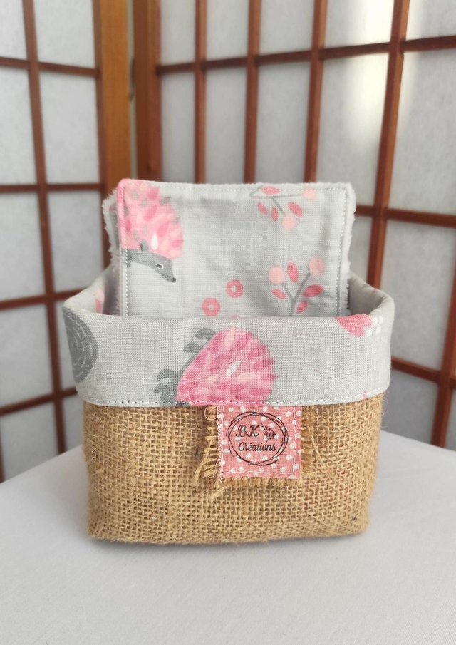 coton débarbouillette - hérissons 