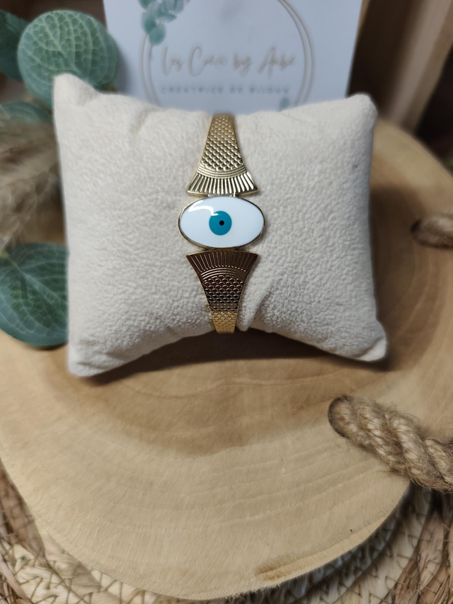 BRACELET MANCHETTE OEIL / ACIER INOXY GOLD 0000902