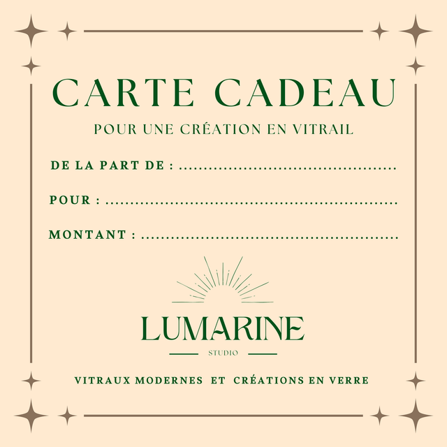 Carte Cadeau &quot;Création en vitrail&quot;