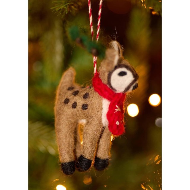 Felt Hanging Reindeer Christmas Tree Decoration 