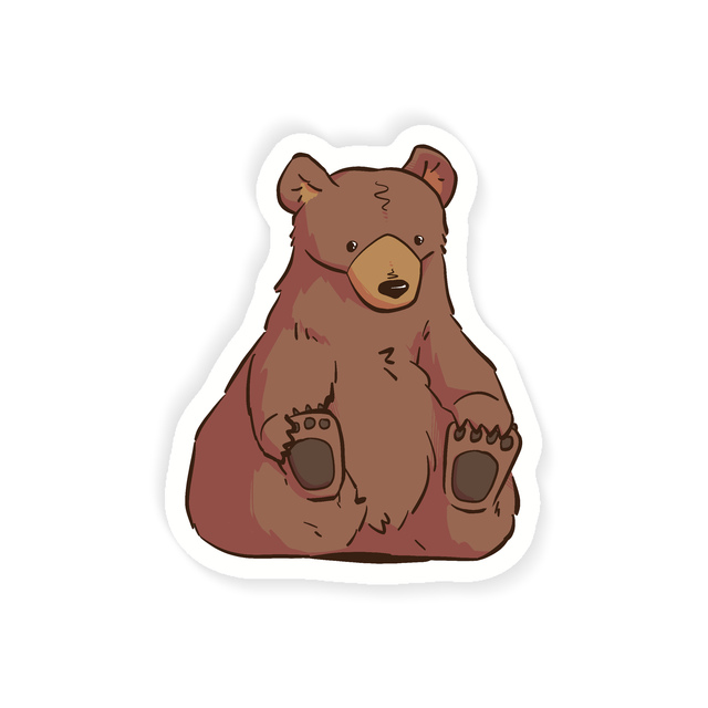 Sitting Bear vinyl sticker