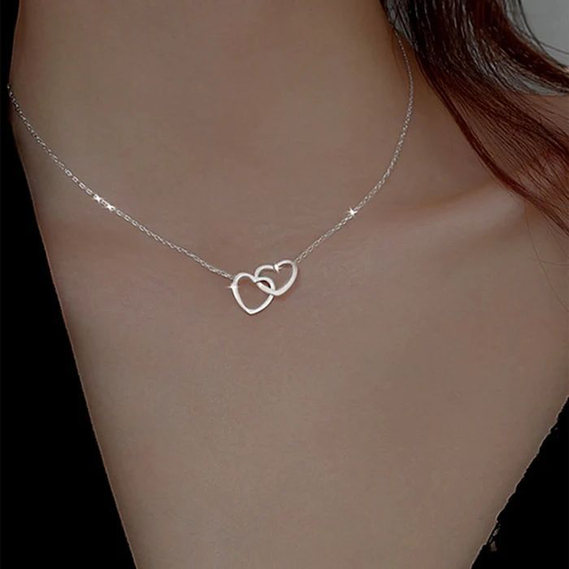 Collier double cœurs
