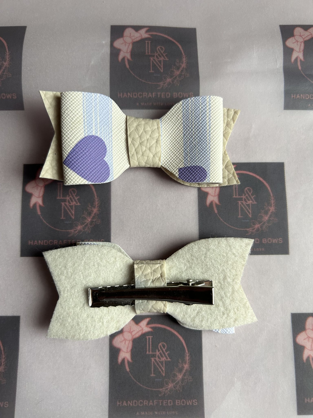 Pastel Purple Stripes &amp; Hearts