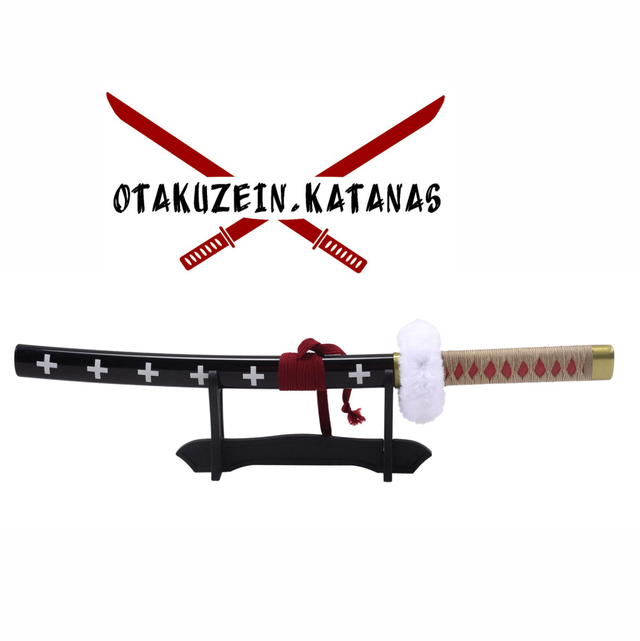 Katana S5055 de Trafalgar Law de One Piece réplica no oficial de 45 cm hoja de acero negra con corte en satinado,