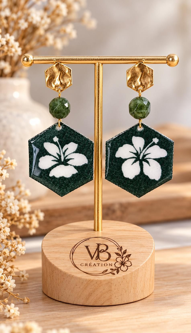 Boucles d'oreilles Hibiséa