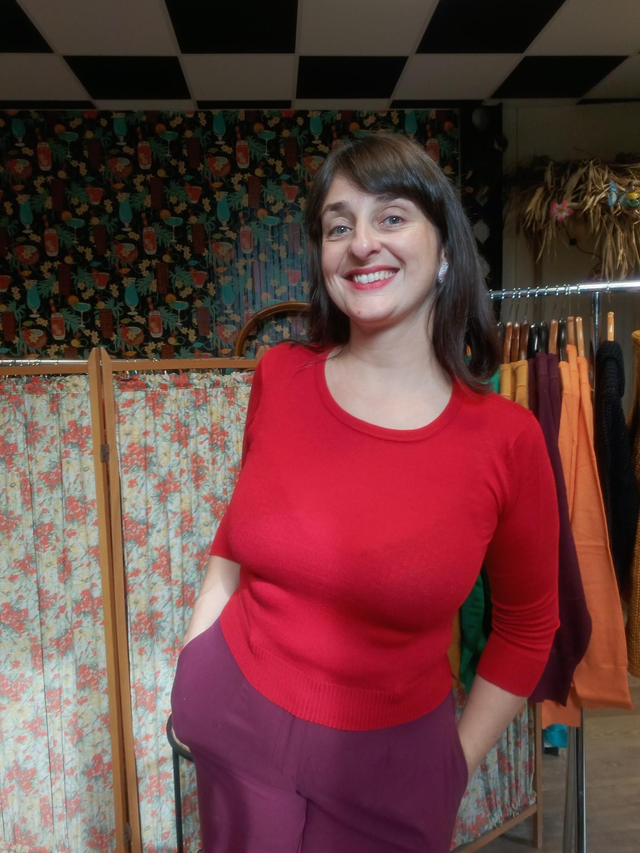 Haut rouge manches 3/4