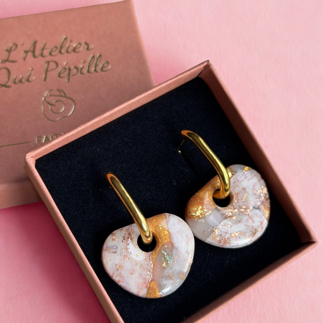 Organique marbré transparent cuivré