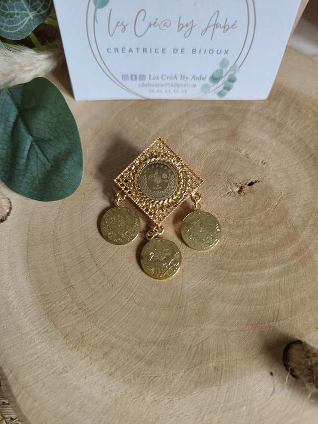 BROCHE PIECES DE MONNAIE GOLD 0001120