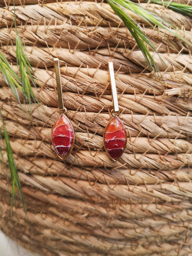 Collection Les Pierres Agate Pourpre - Boucles d&#039;oreilles Baya