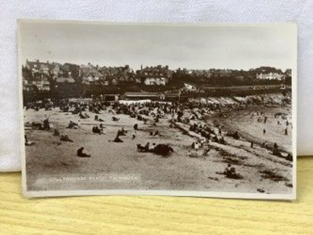 Falmouth, Gyllyngvase Beach, Cornwall, Posted 1934 Excel Series Postcard. Our Ref No. R35 