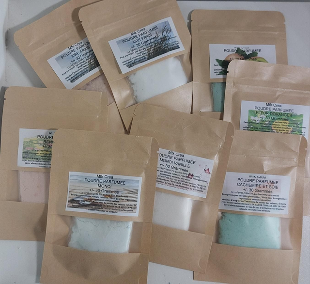 poudre parfumée divers parfums au choix