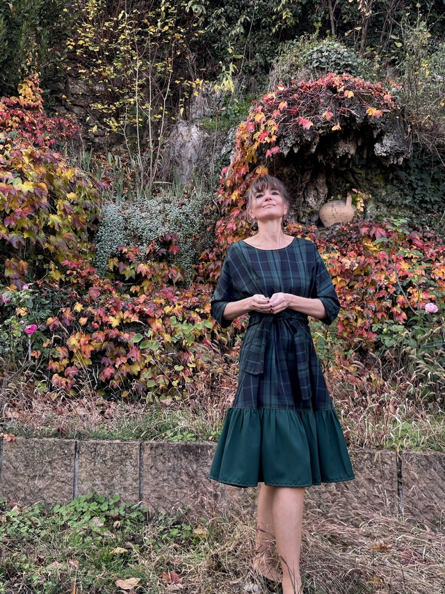 Robe Folkado verte tartan