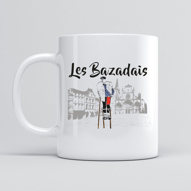 Mug céramique blanc &quot;Le Bazadaise&quot;