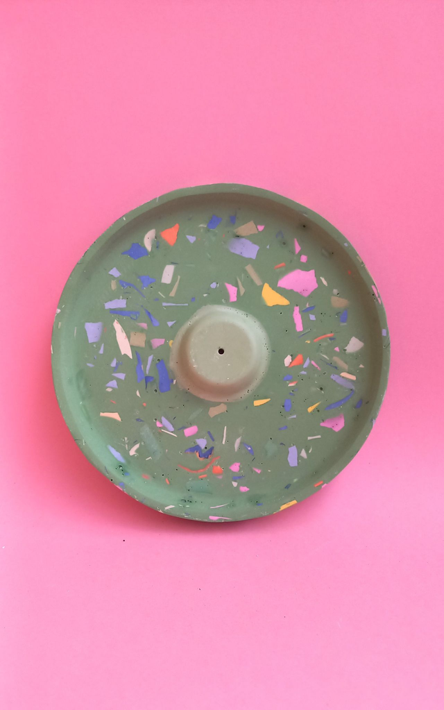  Okrągła podstawka na kadzidełko, palo santo, lastryko, zielona