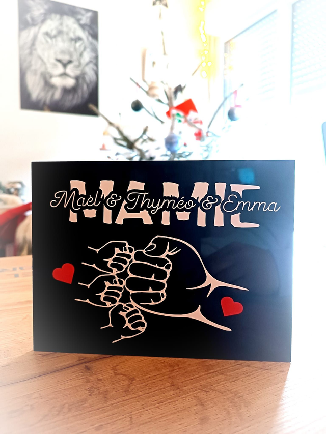 Plaque Mamie + prénoms petits enfants