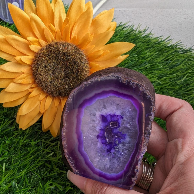 Dyed Purple Agate Geode 