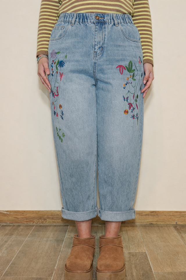 Jeans fiori chiaro