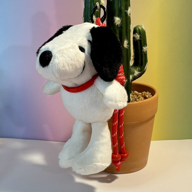 Snoopy inspired plush pendant keychain white design