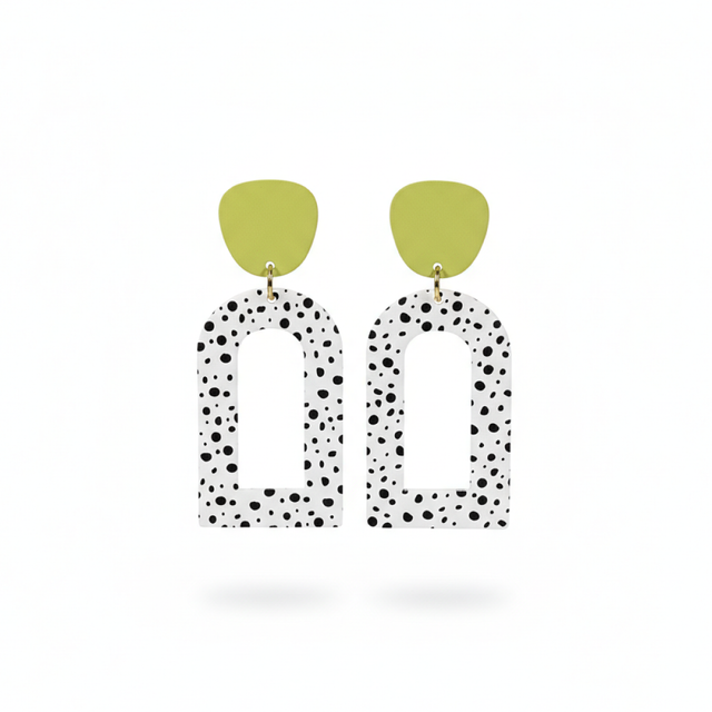 Brincos Lime Dots