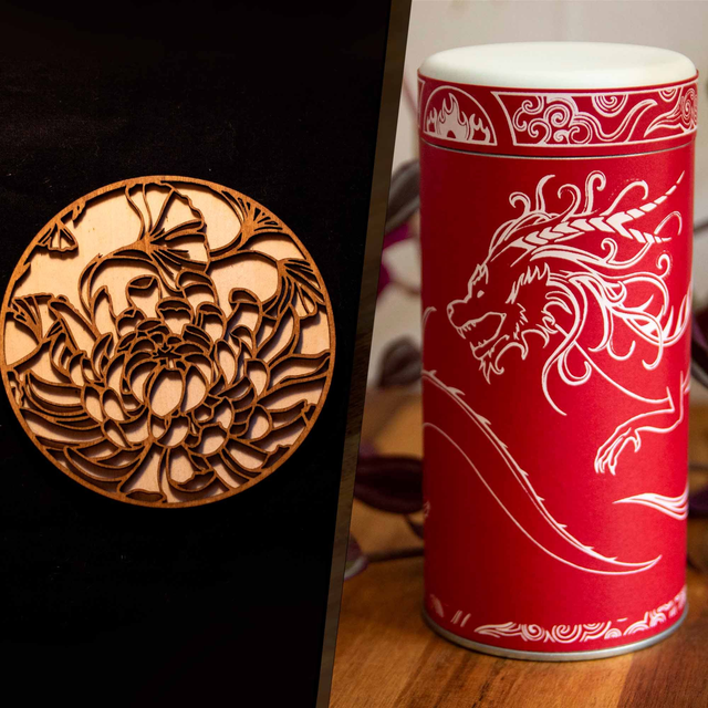 Pack complet dragon - Tasse, sous tasse + boîte à thé