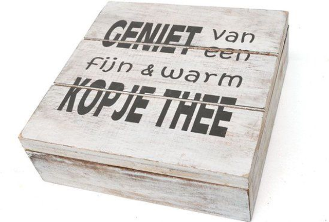 WOODART | Theedoos &#039;Geniet&#039; Antique White